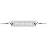 Engraved Silver Bar Chain Bracelet