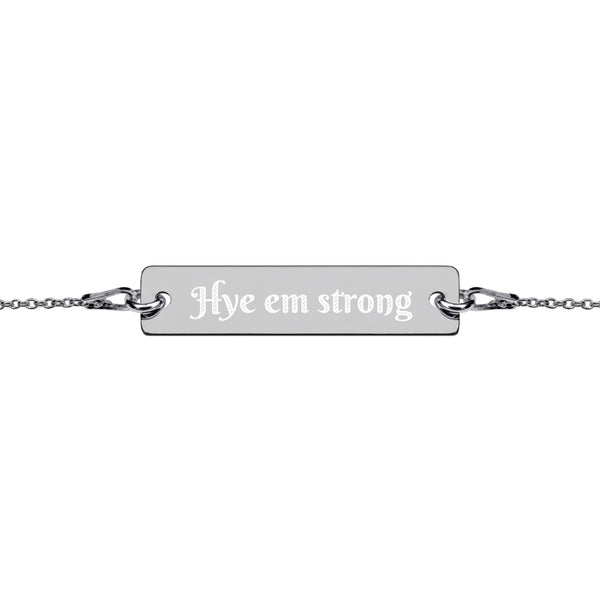 Engraved Silver Bar Chain Bracelet